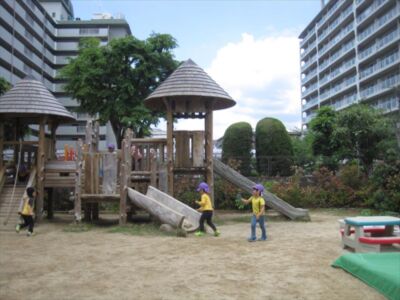 5歳 設定保育 園庭